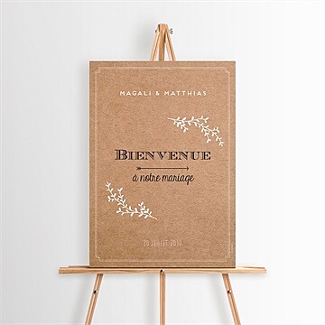 Panneau bienvenue kraft vintage