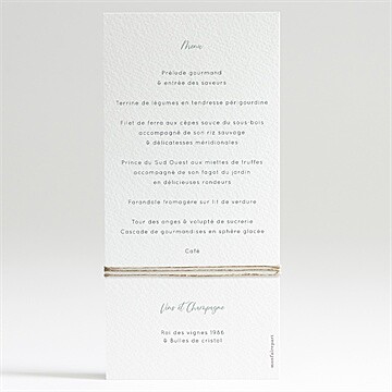 Menu mariage notre evidence - Dos du menu