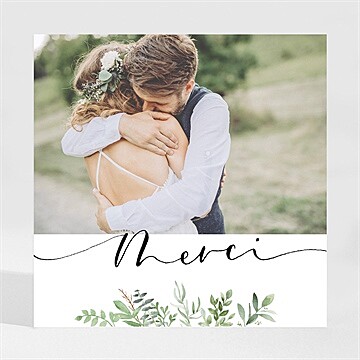 Remerciement mariage nature chic magnet carré