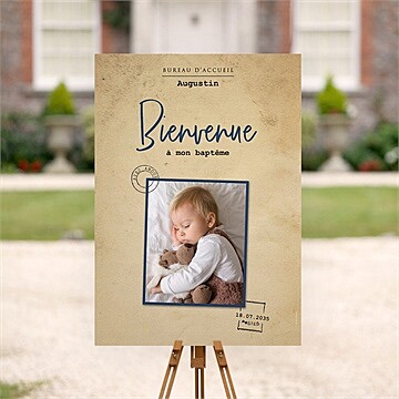 Panneau bienvenue télégramme baptême simple