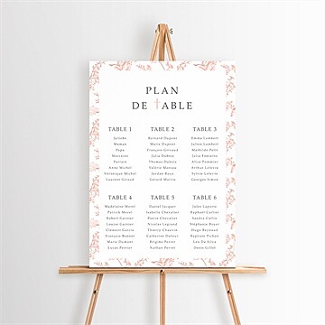 Plan de table baptême motif gravure
