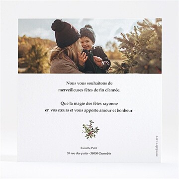 Carte de voeux paysage d'hiver - Dos de la carte