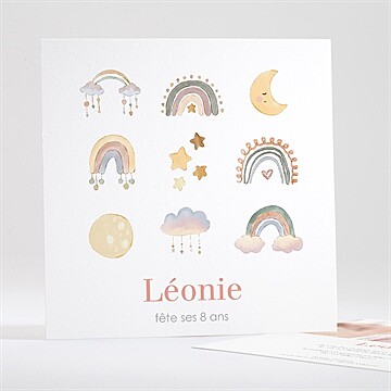 Invitation anniversaire arc en ciel anniversaire