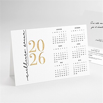 Carte de voeux calligraphie calendrier