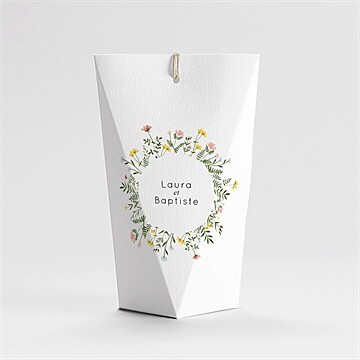 Boîte de dragées mariage joie champetre étui - Dos de la boîte