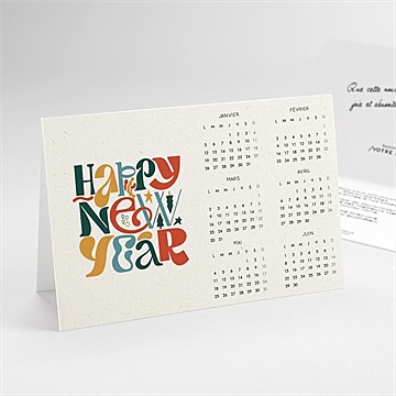 Carte de voeux new year vintage calendrier