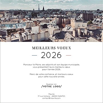 Carte de voeux virtuelle image entreprise ville