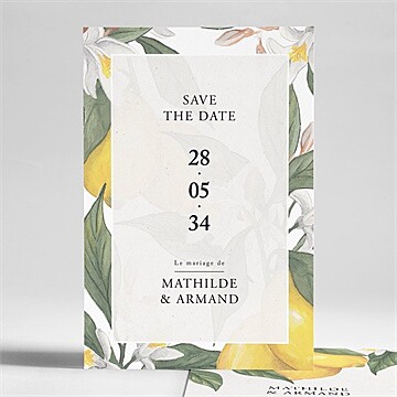 Faire-part mariage citron