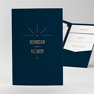 Faire-part mariage art déco pocketfold