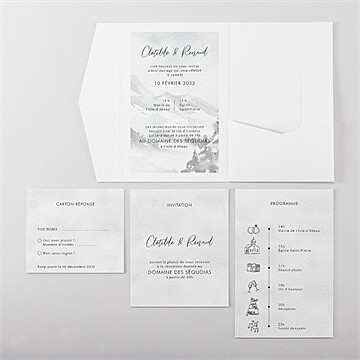 Faire-part mariage montagnes - Vue d'ensemble intérieur