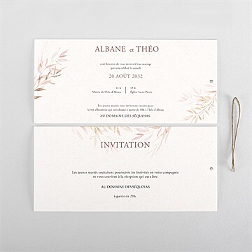 Faire-part mariage poésie boheme pochette duo - Cartes intérieures recto