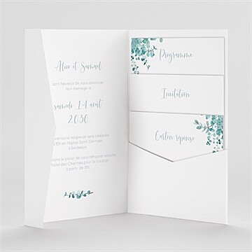 Faire-part mariage tourbillonnant pocketfold - Intérieur du faire-part