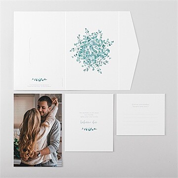 Faire-part mariage tourbillonnant pocketfold - Vue ensemble extérieur