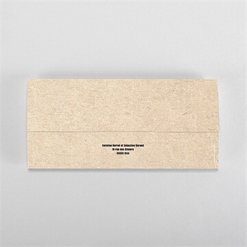 Faire-part mariage billet d'avion pochette duo - Dos du faire-part