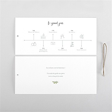 Faire-part mariage balade champetre pochette duo - Cartes intérieures verso