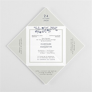 Faire-part mariage esperluette cocotte - Intérieur de la cocotte pliée