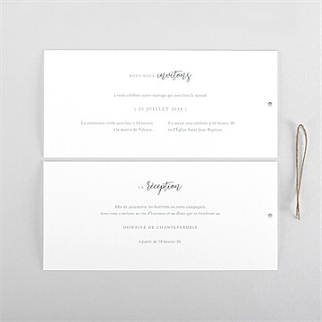 Faire-part mariage lyrisme - Cartes intérieures recto