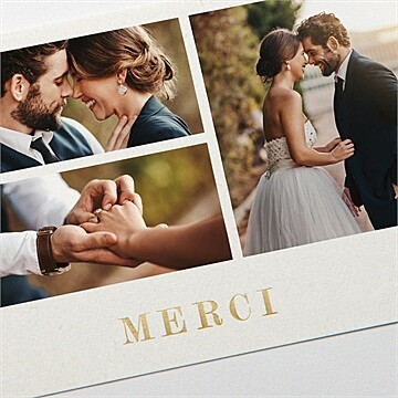 Remerciement mariage en rouge et blanc - Détail de la carte