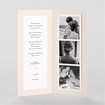 Remerciement mariage volupté - Intérieur du faire-part