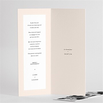 Remerciement mariage volupté - Dos du faire-part