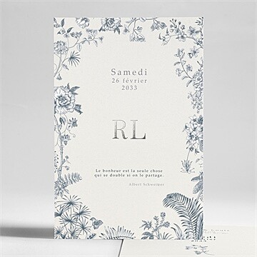 Faire-part mariage tropiques initiales