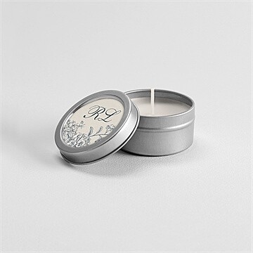 Bougie mariage tropiques argent - Mise en situation