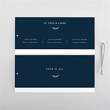 Faire-part mariage bleu minéral pochette duo - Cartes intérieures verso