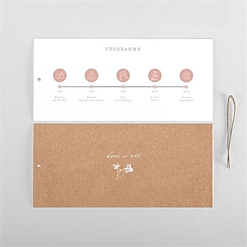 Faire-part mariage lierre grimpant pochette duo - Cartes intérieures verso