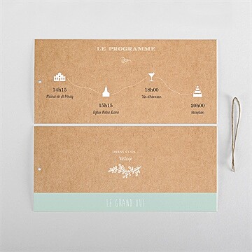 Faire-part mariage petite cocotte pochette duo - Cartes intérieures verso