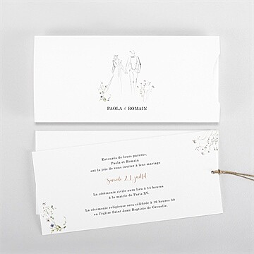 Faire-part mariage complicité pochette duo - Vue d'ensemble