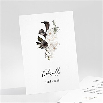 Faire-part décès orchidées et callas