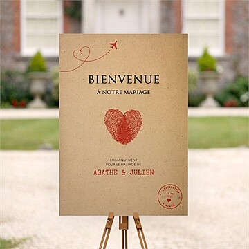 Panneau bienvenue passeport vintage