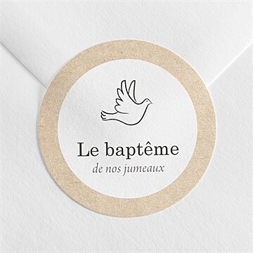 Sticker baptême pictos jumeaux