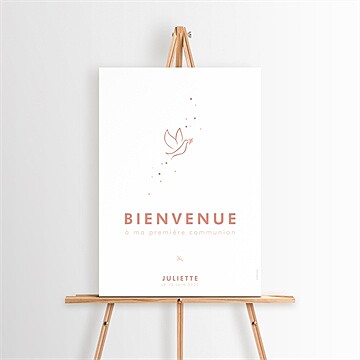 Panneau bienvenue colombe dorée