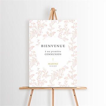 Panneau bienvenue gravures végétales - Mise en situation