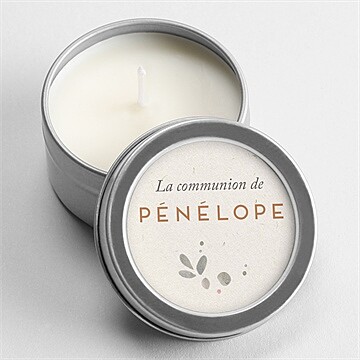 Bougie communion petite fille argent