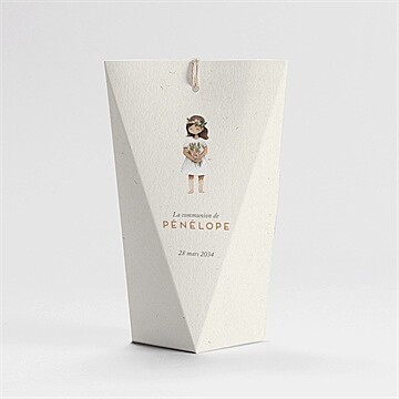 Boîte de dragées communion petite fille étui - Dos de la boîte