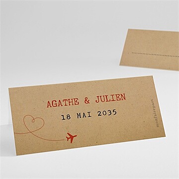 Marque-place mariage passeport vintage