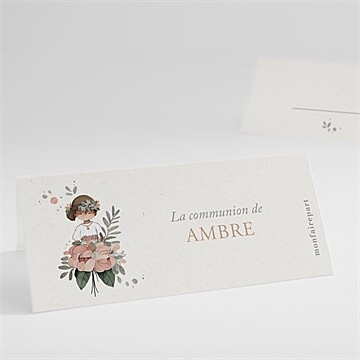 Marque-place communion beauté au naturel dorure