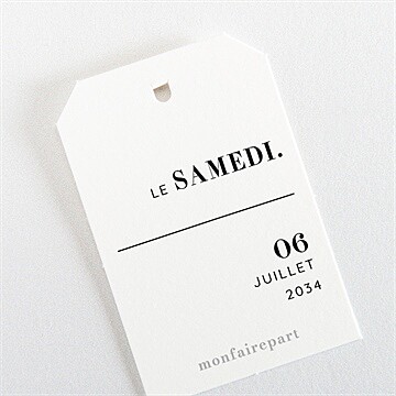 Etiquette mariage annonce minimaliste - Dos de l'étiquette