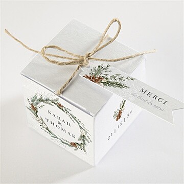 Boîte de dragées mariage noël - Dessus de la boîte