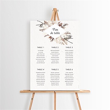 Plan de table mariage pampa