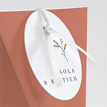 Boîte de dragées mariage douce terracotta étui - Détail de la boîte