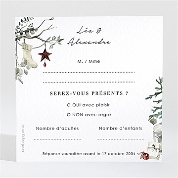 Carton réponse mariage en hiver