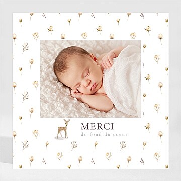 Remerciement naissance biche magnet