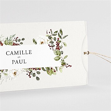 Faire-part mariage en rouge et blanc pochette duo