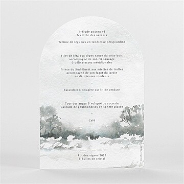 Menu mariage montagnes - Dos du faire-part