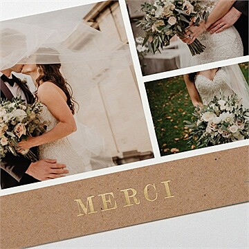 Remerciement mariage provençal dorure - Détail de la carte
