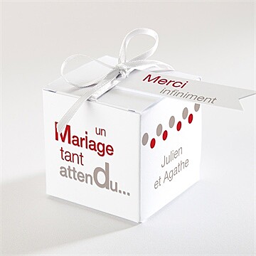 Boîte de dragées mariage humour original pochette duo