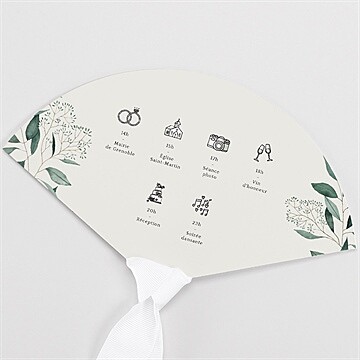 Eventail mariage intimité programme - Dos de l'eventail
